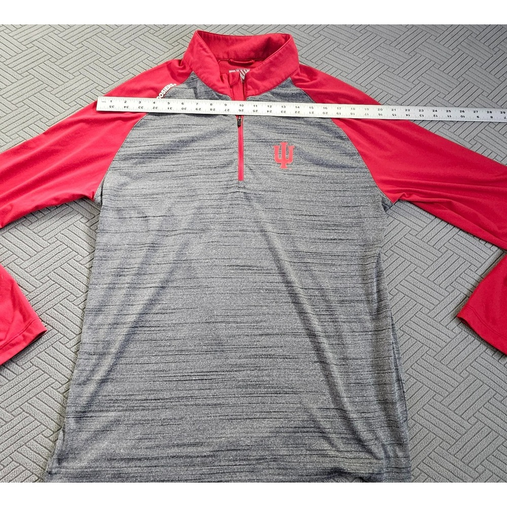 Level Wear IU Hoosiers 3/4 Zip Gray & Red Longsleeve Pullover Men's Medium - Picture 6 of 11